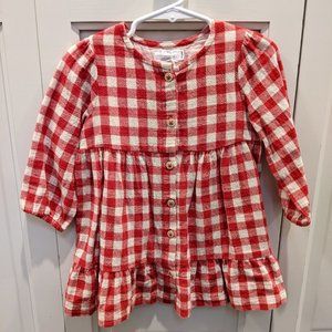 Red and Cream Check Dress